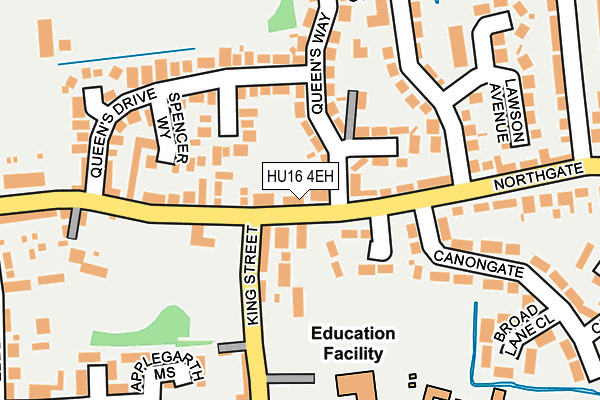 HU16 4EH map - OS OpenMap – Local (Ordnance Survey)