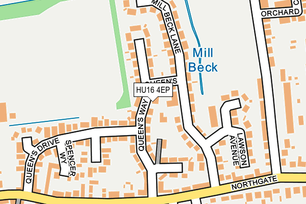 HU16 4EP map - OS OpenMap – Local (Ordnance Survey)