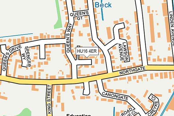 HU16 4ER map - OS OpenMap – Local (Ordnance Survey)