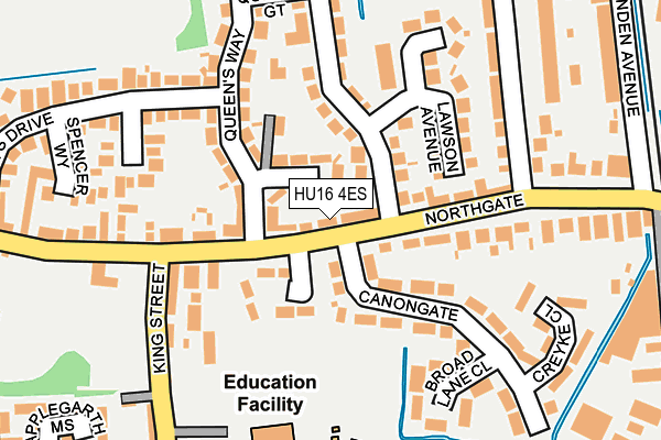 HU16 4ES map - OS OpenMap – Local (Ordnance Survey)