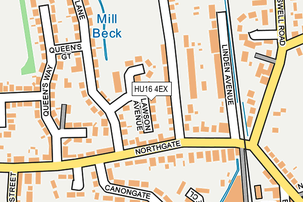 HU16 4EX map - OS OpenMap – Local (Ordnance Survey)