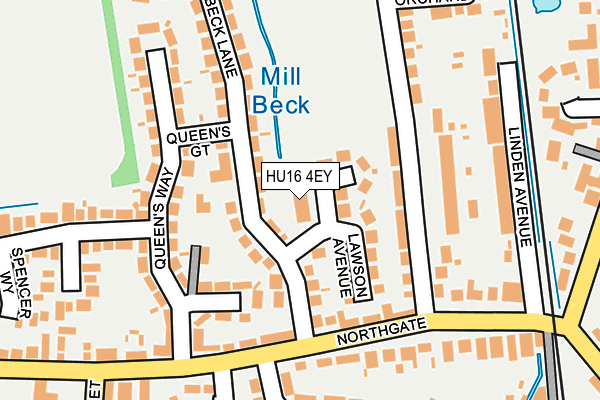 HU16 4EY map - OS OpenMap – Local (Ordnance Survey)