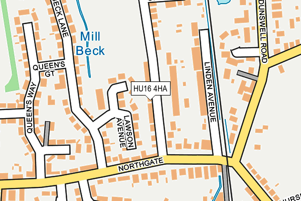 HU16 4HA map - OS OpenMap – Local (Ordnance Survey)
