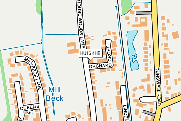 HU16 4HB map - OS OpenMap – Local (Ordnance Survey)