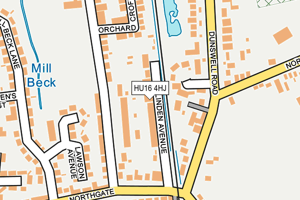 HU16 4HJ map - OS OpenMap – Local (Ordnance Survey)