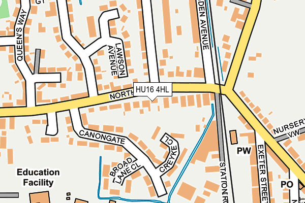 HU16 4HL map - OS OpenMap – Local (Ordnance Survey)