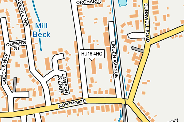 HU16 4HQ map - OS OpenMap – Local (Ordnance Survey)