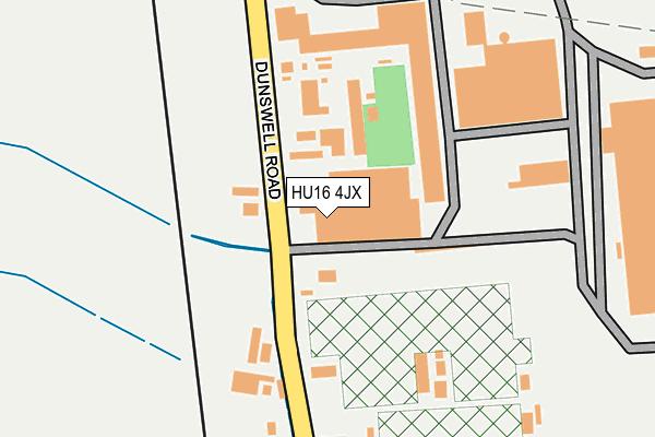 HU16 4JX map - OS OpenMap – Local (Ordnance Survey)