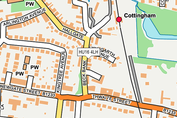 HU16 4LH map - OS OpenMap – Local (Ordnance Survey)