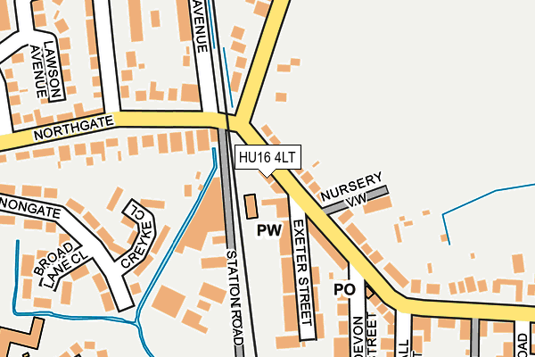 HU16 4LT map - OS OpenMap – Local (Ordnance Survey)