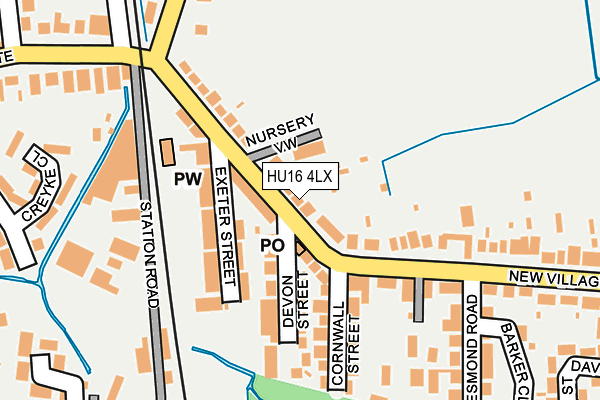 HU16 4LX map - OS OpenMap – Local (Ordnance Survey)