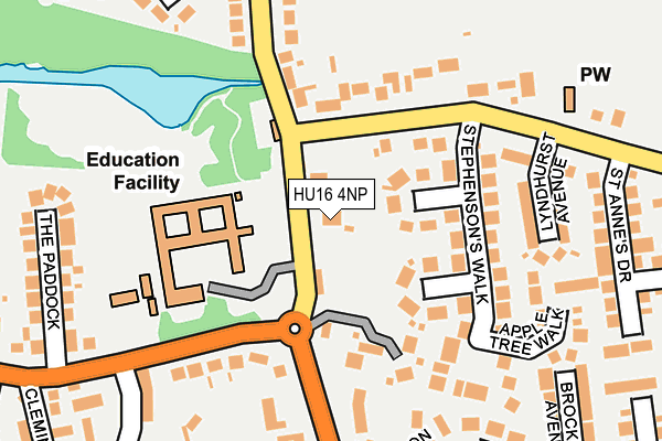 HU16 4NP map - OS OpenMap – Local (Ordnance Survey)