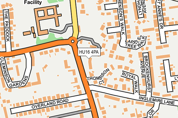 HU16 4PA map - OS OpenMap – Local (Ordnance Survey)
