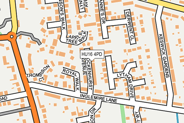 HU16 4PD map - OS OpenMap – Local (Ordnance Survey)