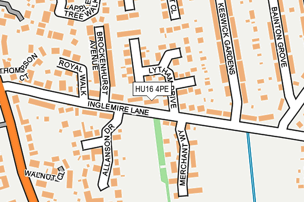 HU16 4PE map - OS OpenMap – Local (Ordnance Survey)