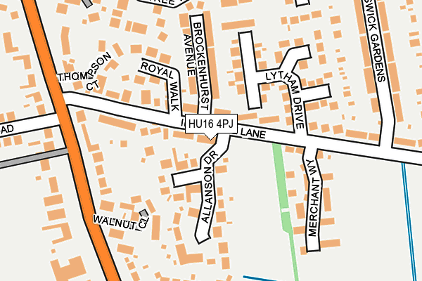 HU16 4PJ map - OS OpenMap – Local (Ordnance Survey)