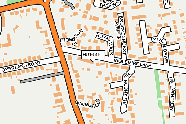 HU16 4PL map - OS OpenMap – Local (Ordnance Survey)