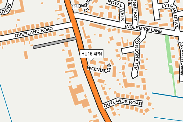 HU16 4PN map - OS OpenMap – Local (Ordnance Survey)