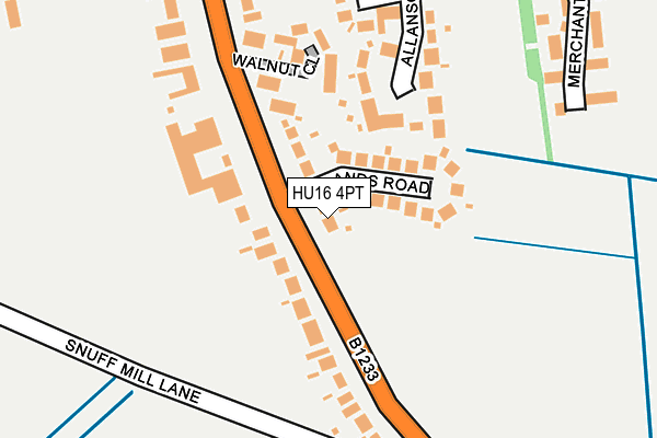 HU16 4PT map - OS OpenMap – Local (Ordnance Survey)