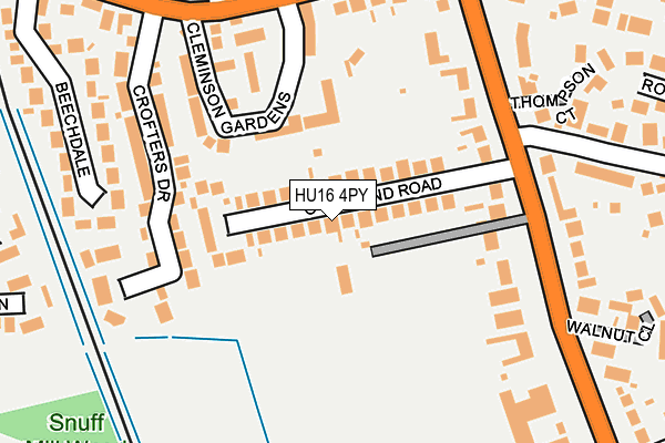 HU16 4PY map - OS OpenMap – Local (Ordnance Survey)