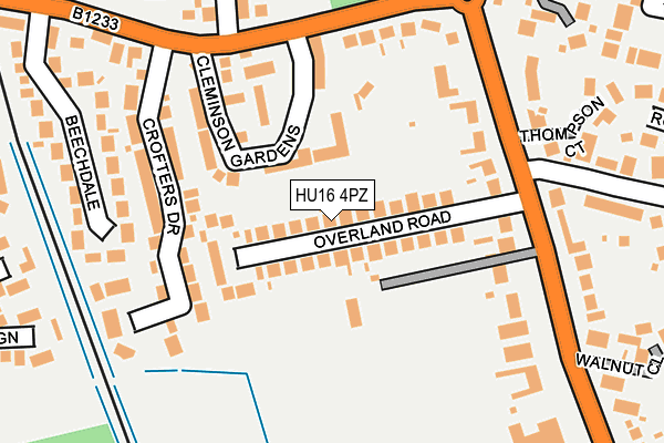 HU16 4PZ map - OS OpenMap – Local (Ordnance Survey)