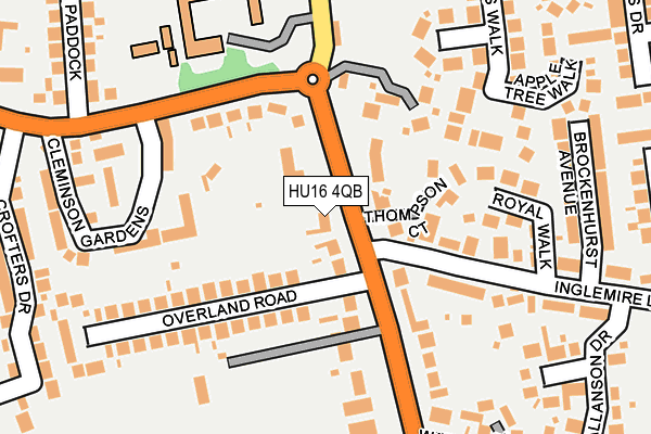 HU16 4QB map - OS OpenMap – Local (Ordnance Survey)