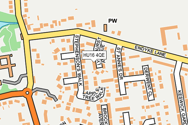 HU16 4QE map - OS OpenMap – Local (Ordnance Survey)