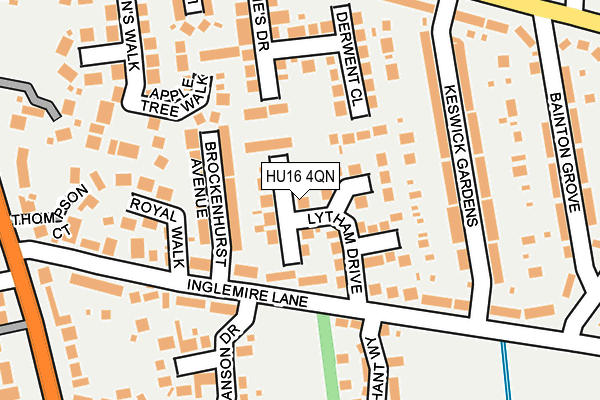 HU16 4QN map - OS OpenMap – Local (Ordnance Survey)