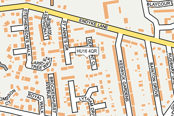 HU16 4QR map - OS OpenMap – Local (Ordnance Survey)