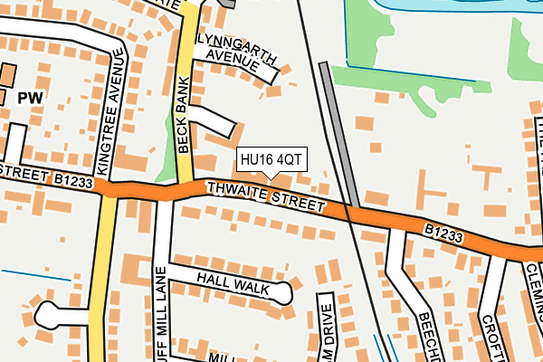 HU16 4QT map - OS OpenMap – Local (Ordnance Survey)