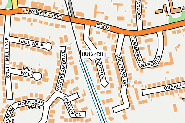 HU16 4RH map - OS OpenMap – Local (Ordnance Survey)