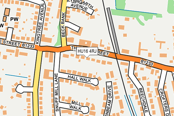HU16 4RJ map - OS OpenMap – Local (Ordnance Survey)