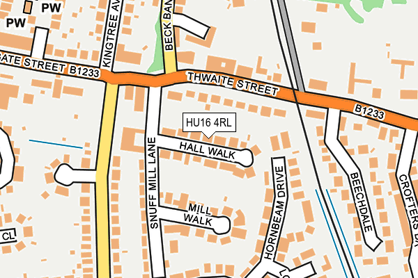 HU16 4RL map - OS OpenMap – Local (Ordnance Survey)
