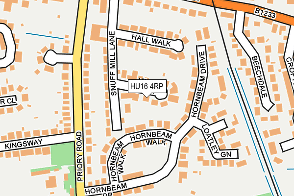 HU16 4RP map - OS OpenMap – Local (Ordnance Survey)