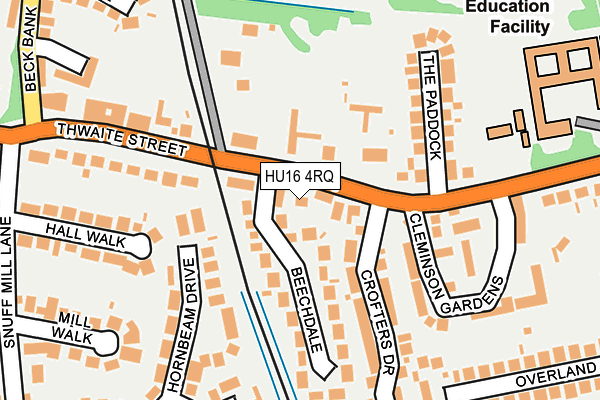 HU16 4RQ map - OS OpenMap – Local (Ordnance Survey)