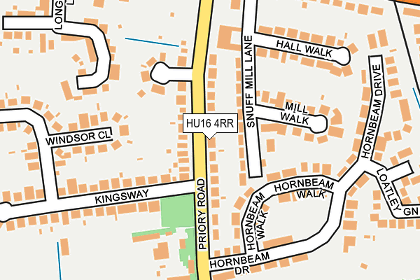 HU16 4RR map - OS OpenMap – Local (Ordnance Survey)