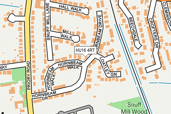 HU16 4RT map - OS OpenMap – Local (Ordnance Survey)