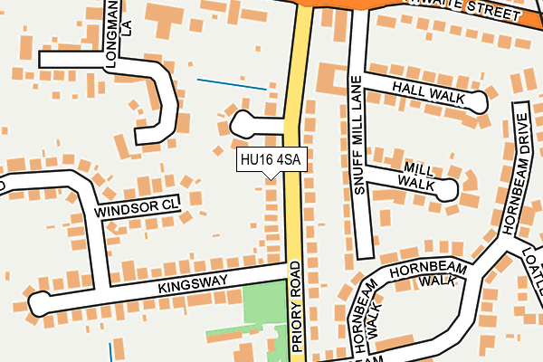 HU16 4SA map - OS OpenMap – Local (Ordnance Survey)