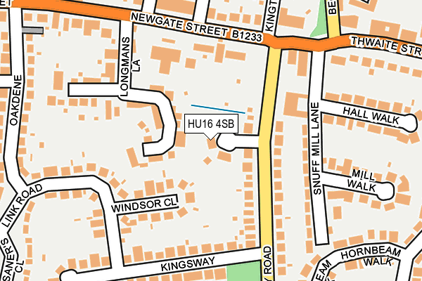 HU16 4SB map - OS OpenMap – Local (Ordnance Survey)