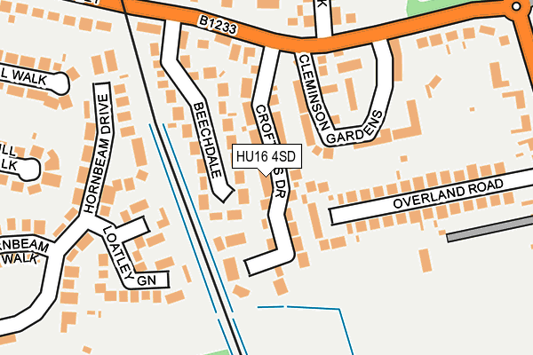 HU16 4SD map - OS OpenMap – Local (Ordnance Survey)