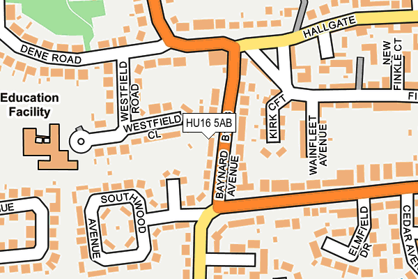 HU16 5AB map - OS OpenMap – Local (Ordnance Survey)