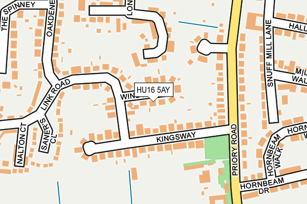 HU16 5AY map - OS OpenMap – Local (Ordnance Survey)