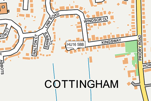 HU16 5BB map - OS OpenMap – Local (Ordnance Survey)