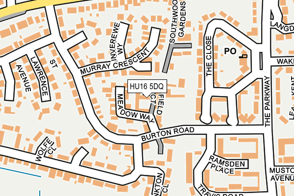 HU16 5DQ map - OS OpenMap – Local (Ordnance Survey)