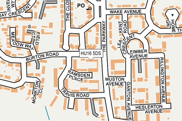 HU16 5DS map - OS OpenMap – Local (Ordnance Survey)