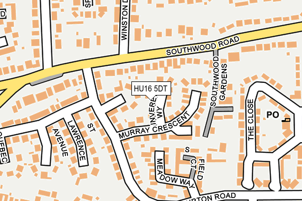 HU16 5DT map - OS OpenMap – Local (Ordnance Survey)