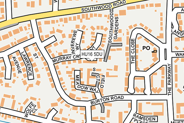 HU16 5DU map - OS OpenMap – Local (Ordnance Survey)