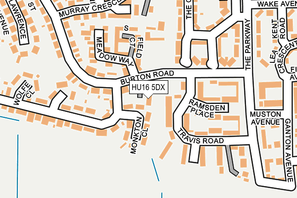 HU16 5DX map - OS OpenMap – Local (Ordnance Survey)