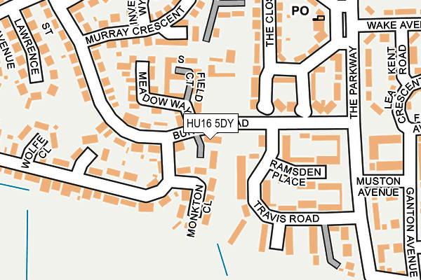 HU16 5DY map - OS OpenMap – Local (Ordnance Survey)