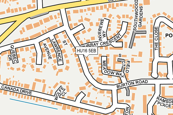 HU16 5EB map - OS OpenMap – Local (Ordnance Survey)